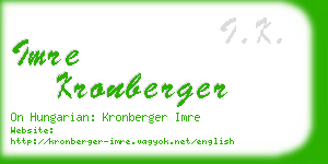 imre kronberger business card